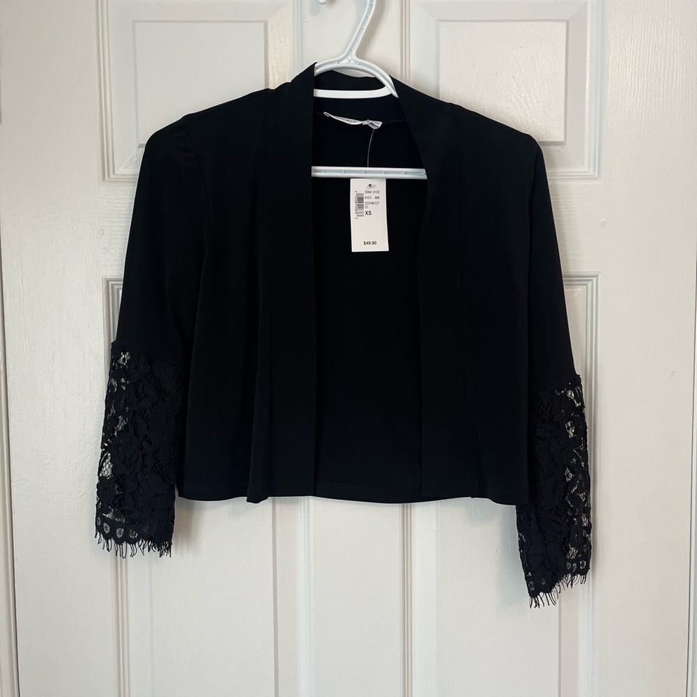 Ricki's Black Lace Sleeve Blazer